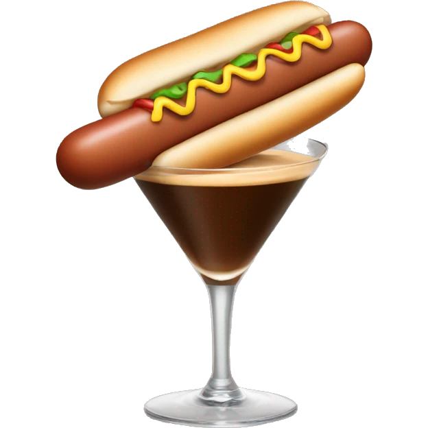 hot dog with an espresso martini emoji