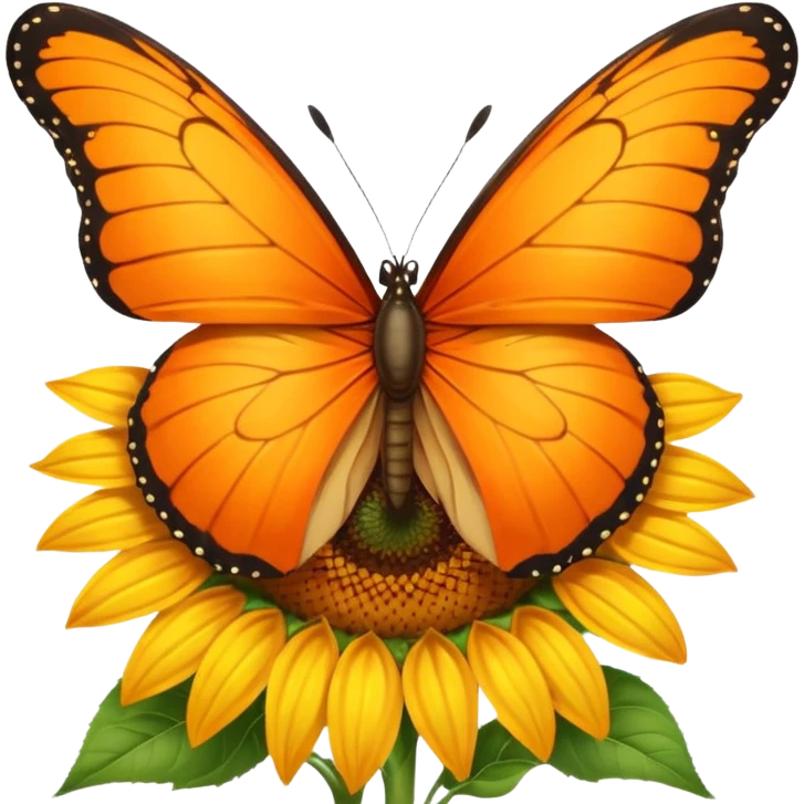 orange Butterfly on Sunflower emoji