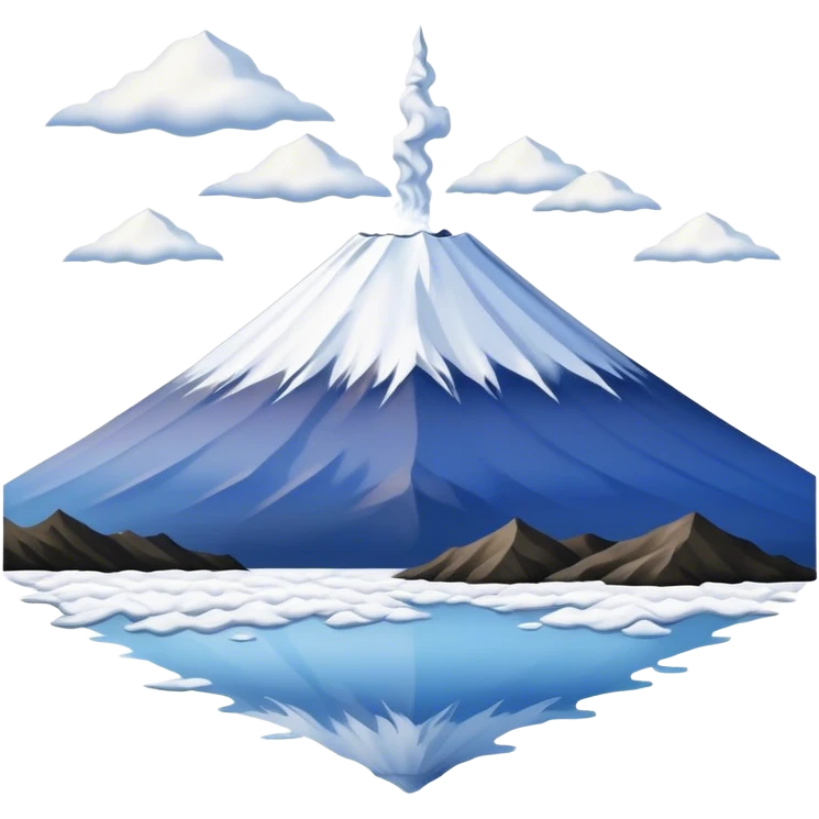 Cinematic Realistic Mount Fuji Landscape Emoji, depicted with the iconic snow-capped peak set against a serene sky rendered with lifelike textures and breathtaking, natural lighting. emoji