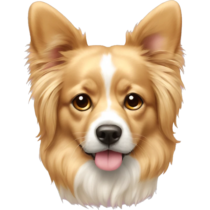 Chien golden avec nœud de papillon rose emoji