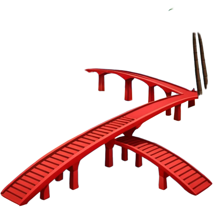 advanced modern island with advanced infrastructure, parks, contemporary architecture, beaches with palm trees, and with a red bridge on one side emoji