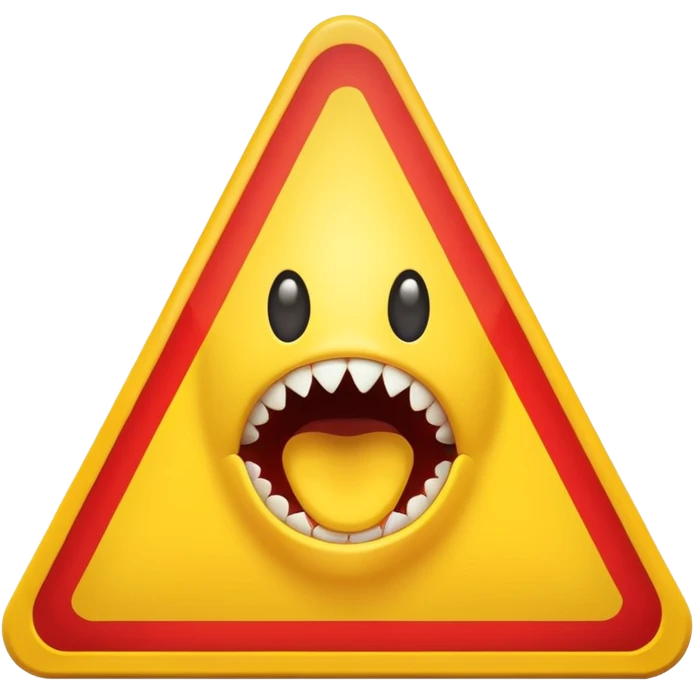 A hazard sign that says bite risk on it emoji