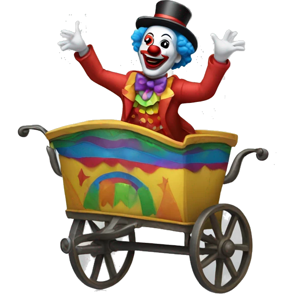 Dancing singing cart wheeling clown emoji