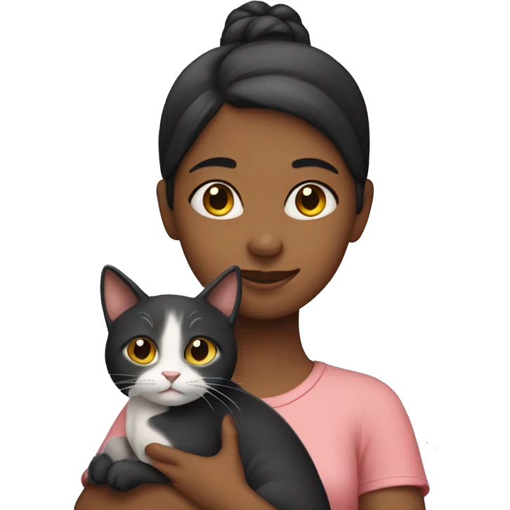 girl holding a cat emoji