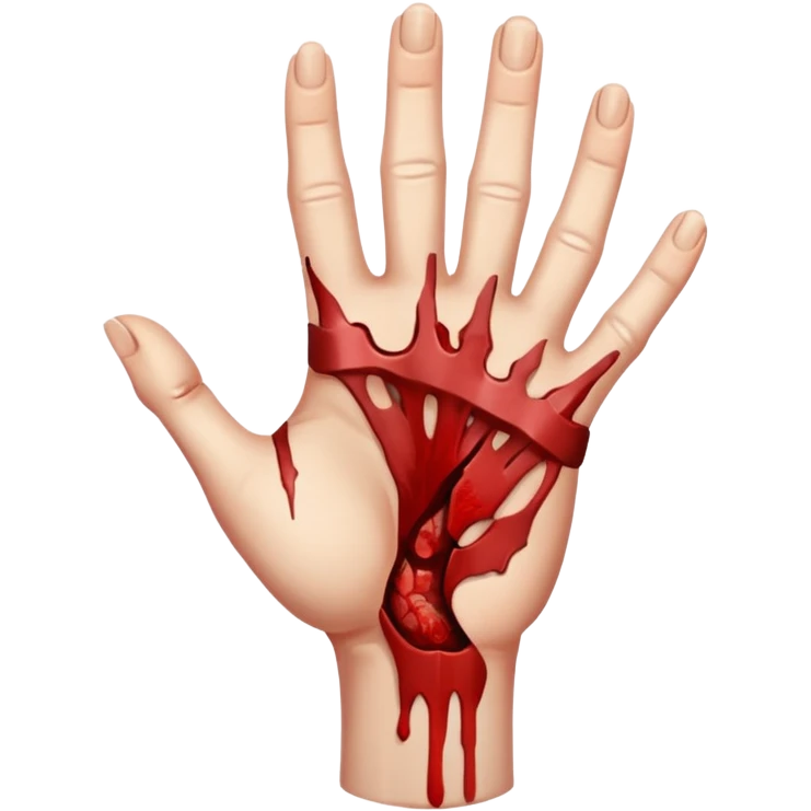 bloody hand, wounded emoji