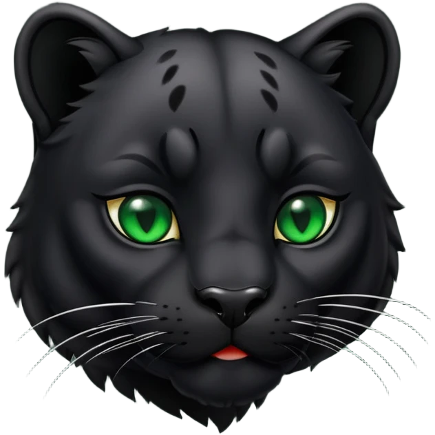 Panther with green eyes kissing emoji