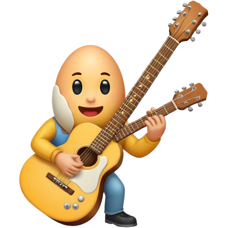 Egg playing a guitar emoji
