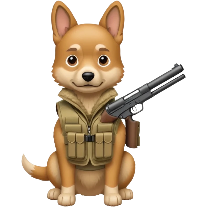 Dog with gun emoji