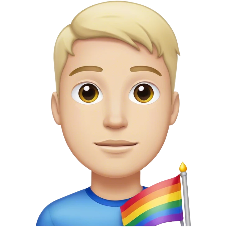 white man with rainbow flag emoji
