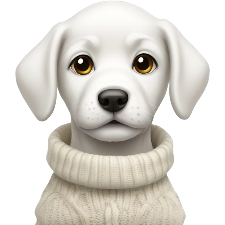 White Puppy with a sweater on emoji