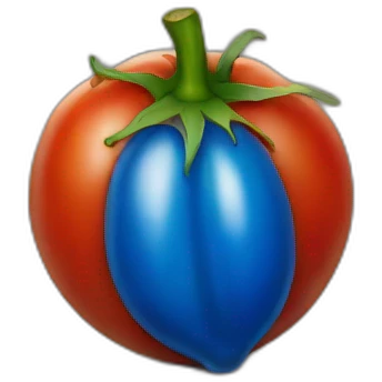 A blue tomato emoji