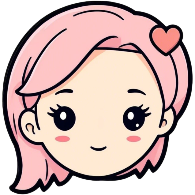 Modern cute hair clip emoji