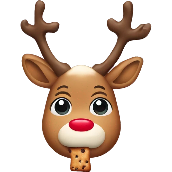 Reindeer eating cookie  emoji