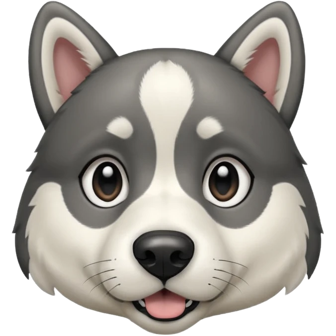 Husky lab mix black and white with floppy ears that point down emoji