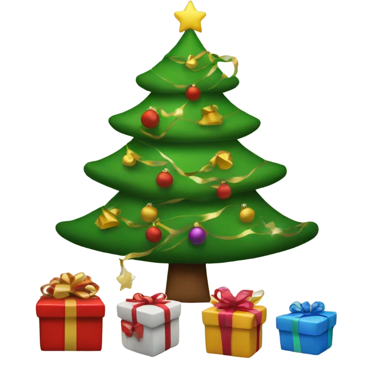 Christmas tree with the gifts below emoji