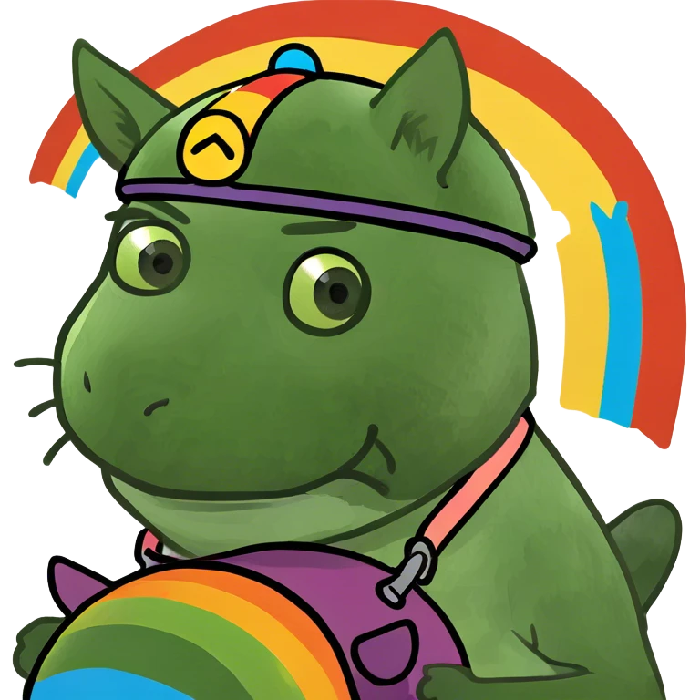 Cat riding a rhino while puking rainbow  emoji