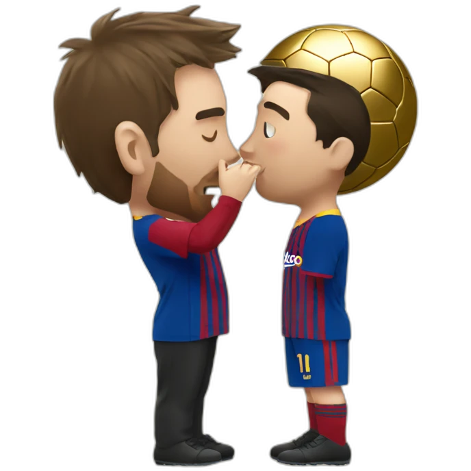 Messi kissing the golden ball emoji