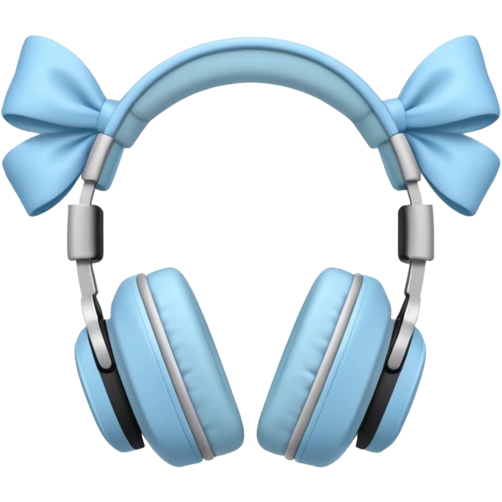 🎧 with pastel blue bows right on top of both ear cups emoji