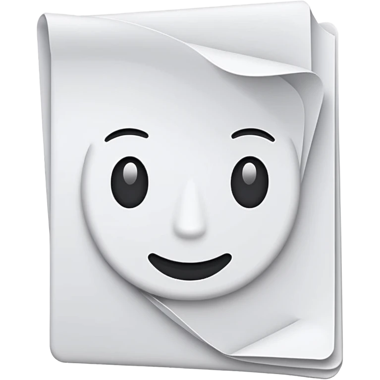 document emoji, white paper with folded corner, simple emoji
