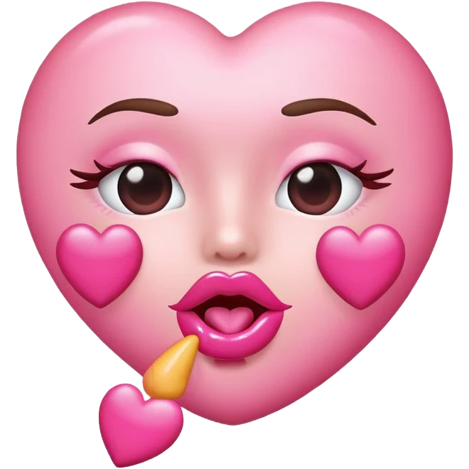 Heart eyes emoji blowing pink kisses emoji