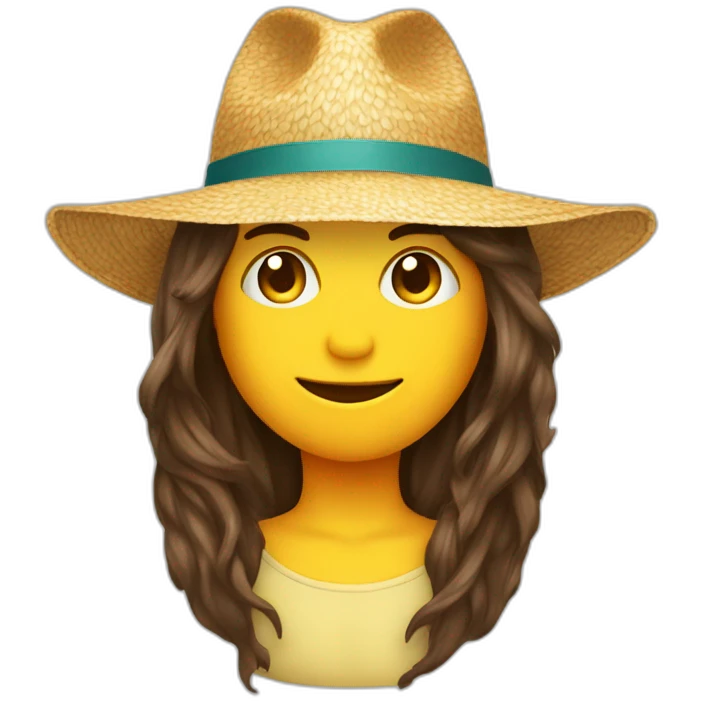 sun hat de playa con cola de caballo emoji