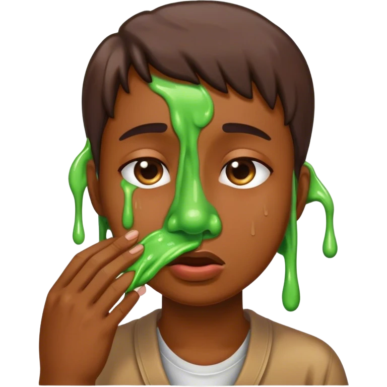 slime drip from nose wipe nose emoji