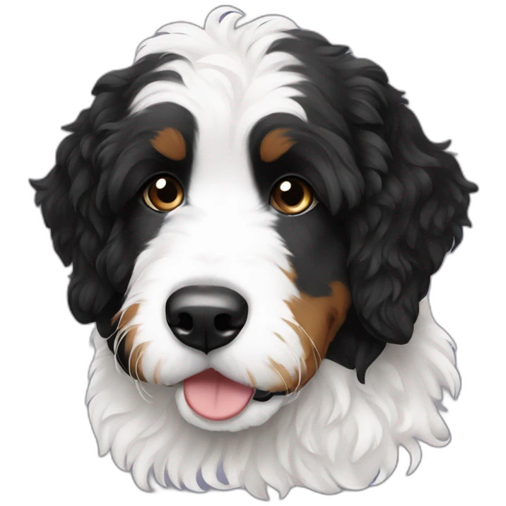 black white bernedoodle emoji