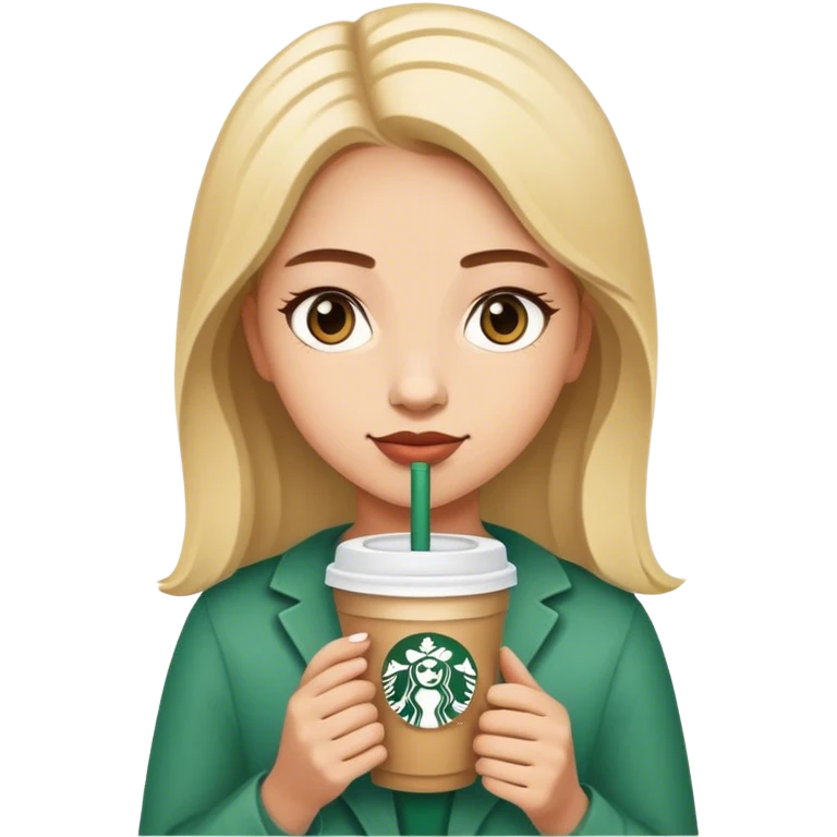 Girl with Starbucks  emoji