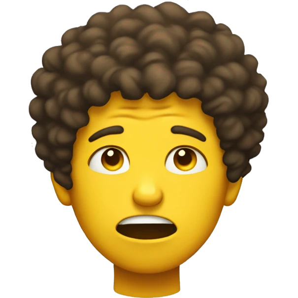 yellow guy with afro curly brown hair crying  emoji