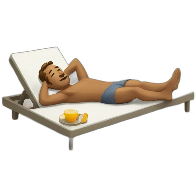white man laying in sunbed emoji