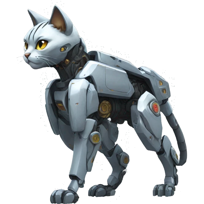 Mecha cat full body emoji