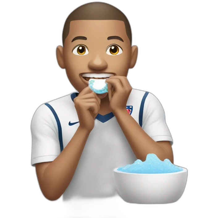 kylian mbappe, brushing teeth emoji