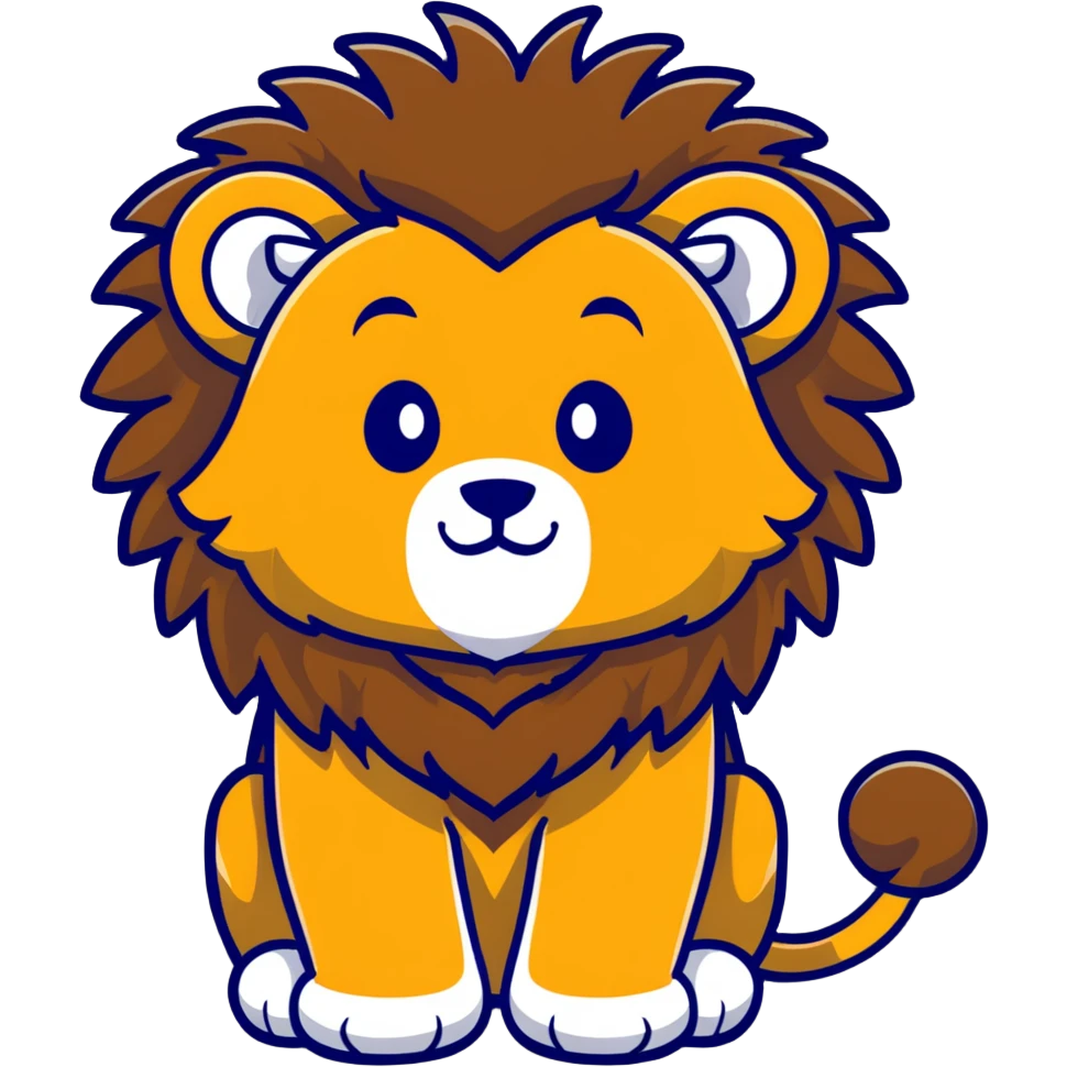 baby lion with fluffy mane emoji