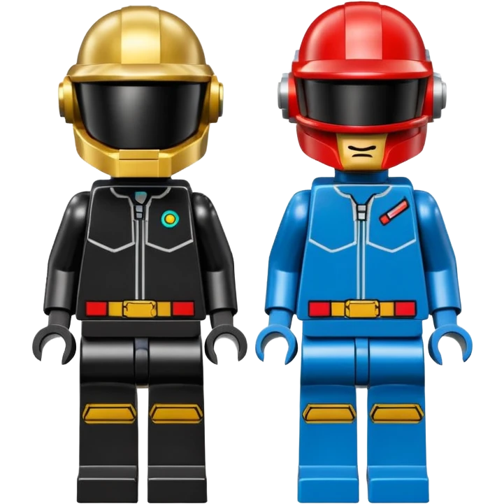 Daft punk in lego mini fig style. With their own outfit emoji