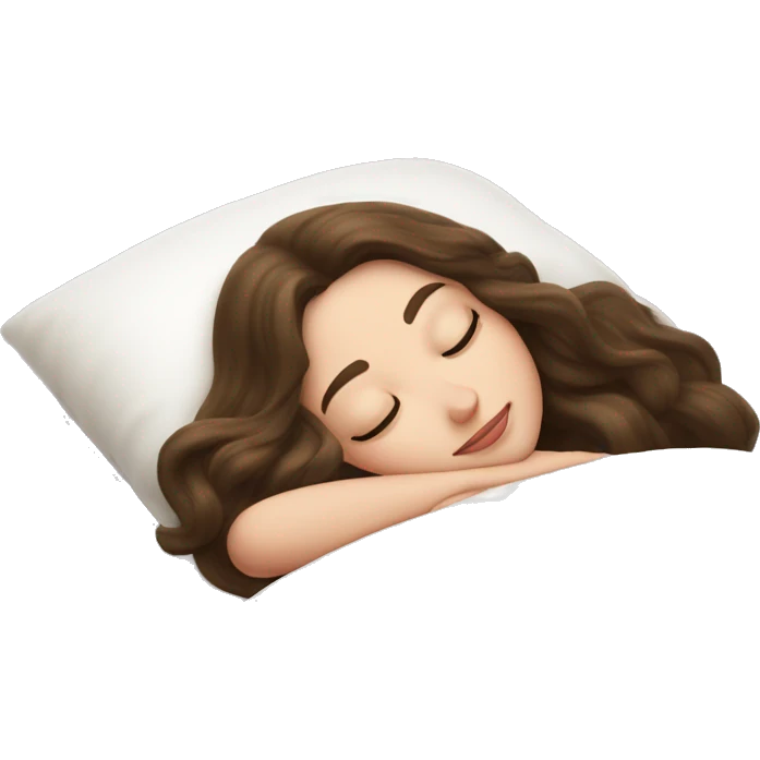 sleeping beauty brunette white girl with a silk pillow emoji