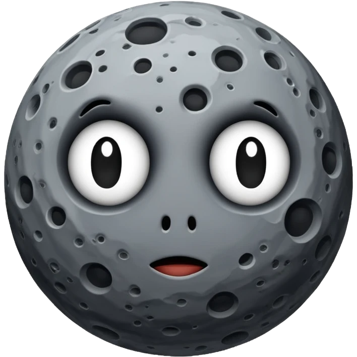 Rocky planet gray with craters no face emoji