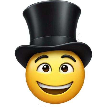 Smirking face with top hat and finger pointing up emoji
