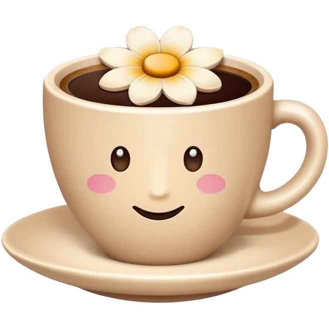 coffee in a cup that looks like a flower (spring vibes) emoji
