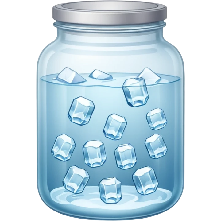 SLIM ICE JAR WITH LOTS OF ICE WITHOUT CAP ON emoji