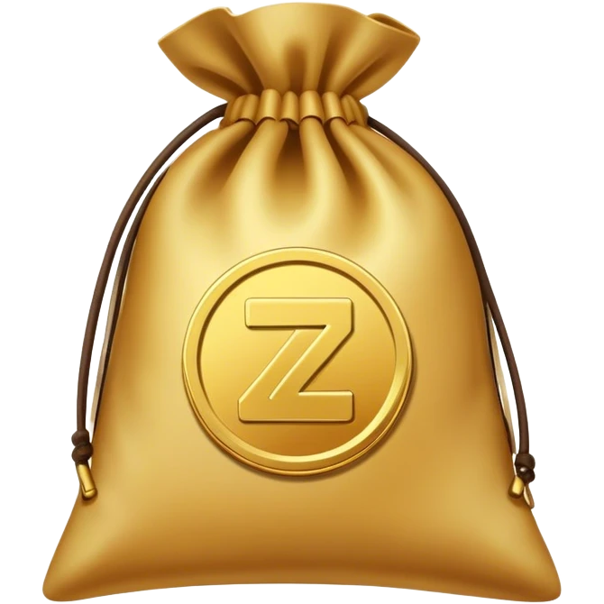 gold coin bag, Write (zenytegp) inside emoji