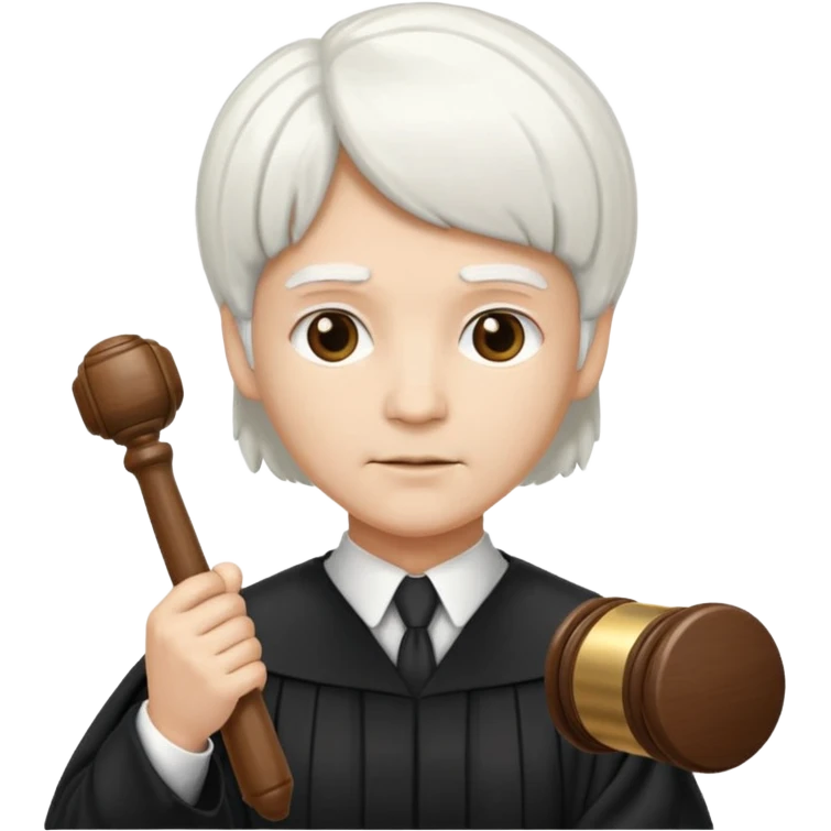 Judge with white wig and gavel emoji