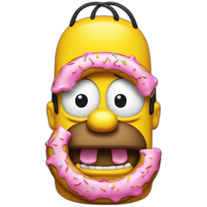 Homer Simpson mangeant un donuts emoji
