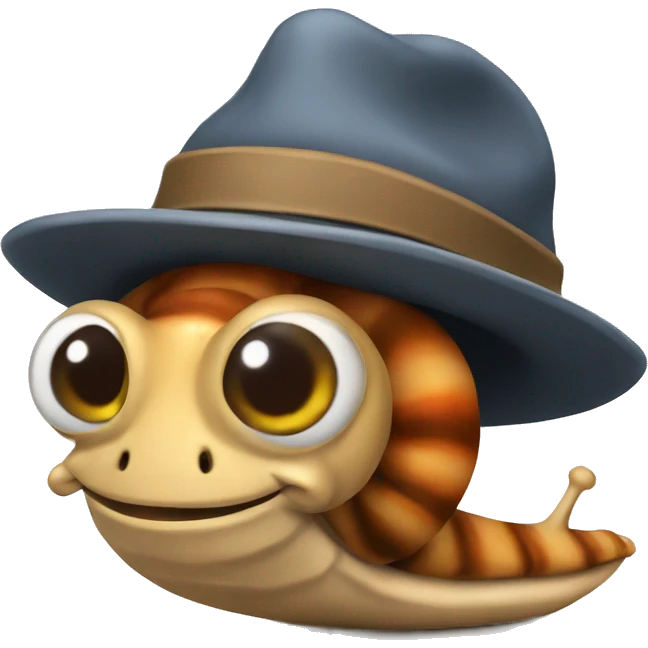 snail wearing hat emoji