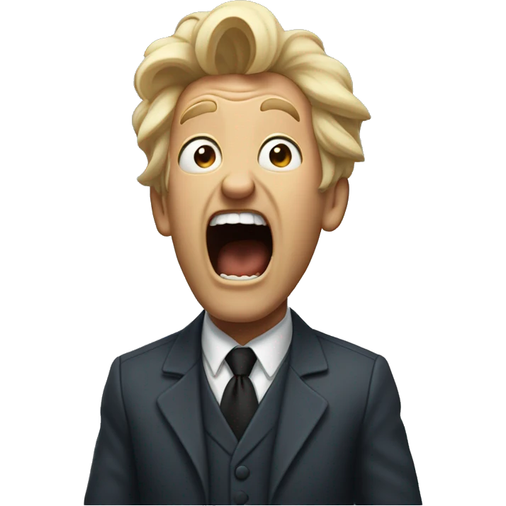 Albert eintien screaming with his hair standing up  emoji
