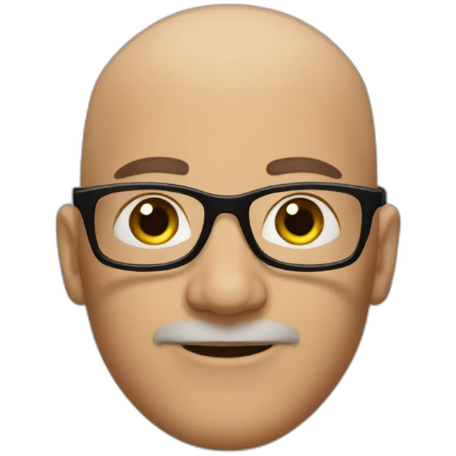 A man without Hair wearing black glasses emoji