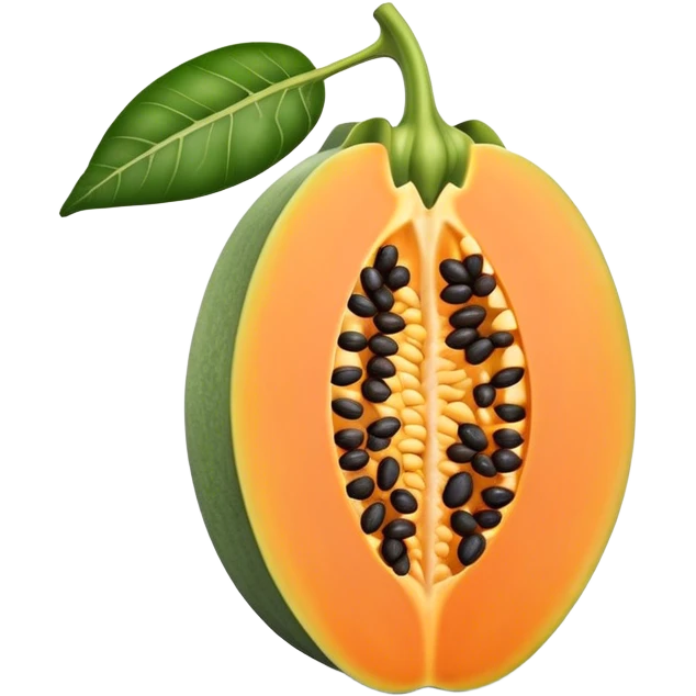 A simple 3D color illustration of a single papaya fruit with realistic shading and texture, on a pure white background.

 emoji