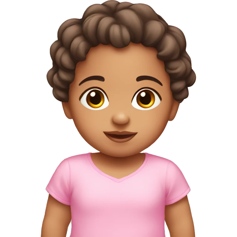 Hispanic baby girl in pink emoji