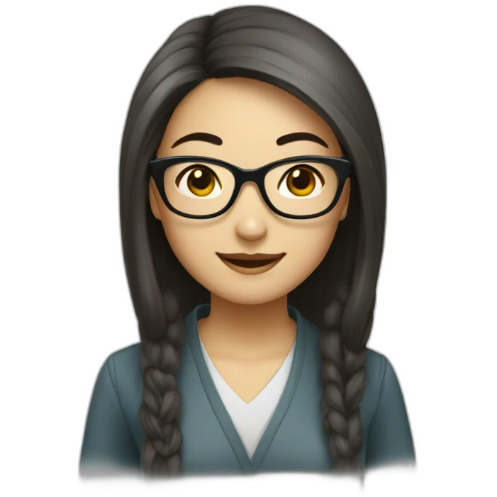00 Chinese oh, lady wear glasses was very happy emoji