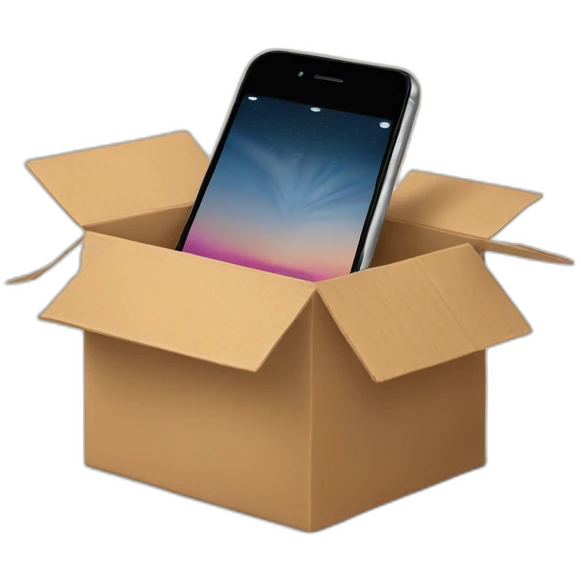 iphone in a cardboard box emoji