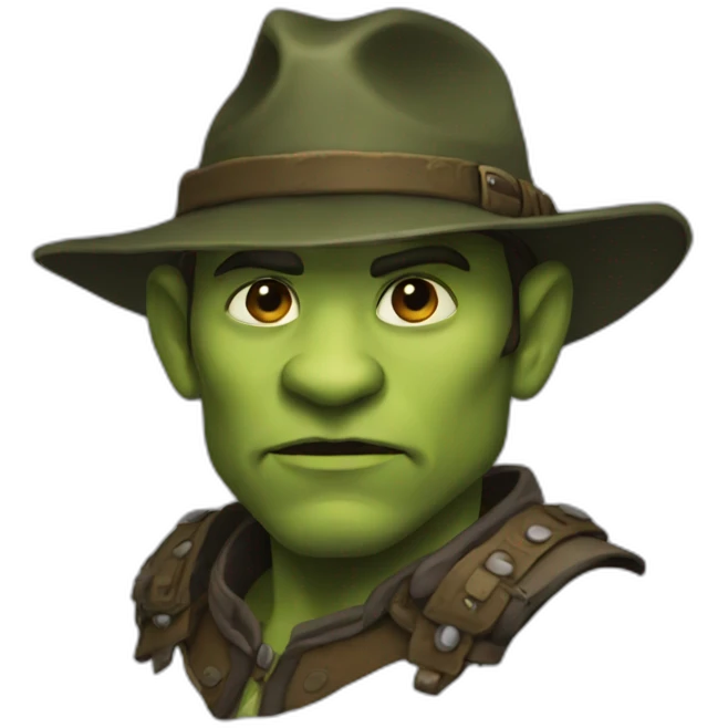 Orc ranger wearing fedora  emoji